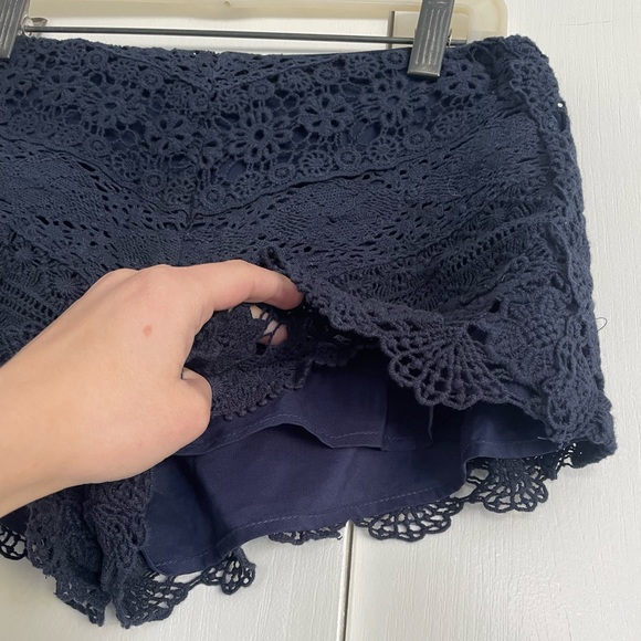 Navy Kimchi Blue Lace Crochet Shorts - Picture 3 of 8